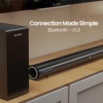 CELLECOR CBS-01 TUNEBAR 2.1 Channel Soundbar with 160W RMS Output, 80W Subwoofer, Bluetooth 5.3 & Matte Black Metal Grill - Black