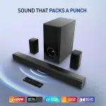 Panasonic SC-HTS400GWK 5.1 Ch Sound Bar with 3D Surround Sound 400W Dolby Digital Plus Tpuch Control (150W+50W*3,& 50W*2),BT 5.3, USB,HDMI ARC,Optical,Aux with Remote Control &Display