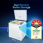 Haier HFC-145SM5, 5 Star Rating Single Door Convertible Deep Freezer, Inside Metal Liner with Deo Fresh and 4 Years Comprehensive Warranty (White)