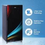Haier (HRD-2062CPG-N) 185 Litres 2 Star Prism Glass Finish Direct Cool Single Door Refrigerator with Diamond Edge Freezing Technology, Stabilizer Free Operation