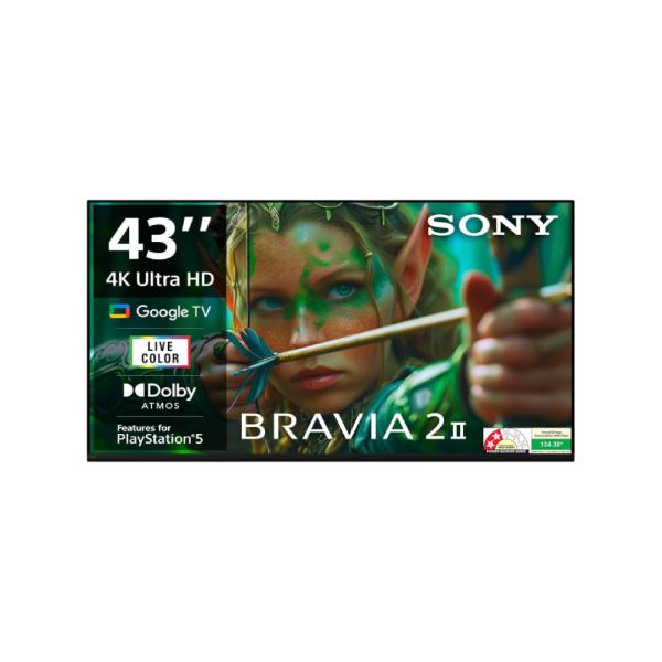 Sony BRAVIA 2 M2 108 cm (43 Inch) K-43S25M2 4K Ultra HD LED Google TV - 4K Processor X1, HDR10/HLG, Atmos, Chromecast Built-In