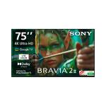 Sony 189 cm (75 inches) K-75S25M2 BRAVIA 2M2 Series 4K Ultra HD Smart LED Google TV