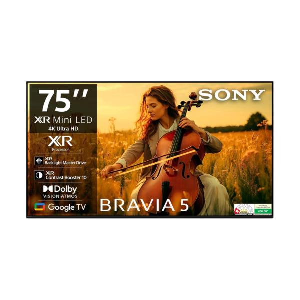 Sony 189 cm (75 inches) K-75XR55A BRAVIA 5 Series 4K Ultra HD Smart Mini LED Google TV