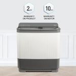 Panasonic NA-W100H6HRB 10 kg 5 Star Semi-Automatic Glass Lid Top Loading Washing Machine with Powerful Motor (Grey, Active Foam System)