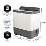 Panasonic NA-W100H6HRB 10 kg 5 Star Semi-Automatic Glass Lid Top Loading Washing Machine with Powerful Motor (Grey, Active Foam System)